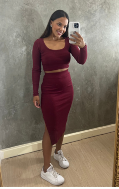 CONJUNTO EVA RIBANA BORDO - loja online