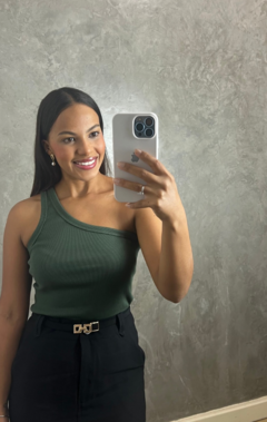 BLUSA OMBRO SÓ IVA VERDE MUSGO - DOCE MARÉ | MODA FEMININA