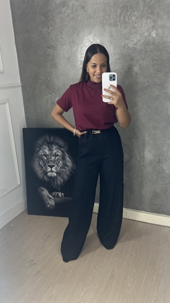 CALÇA PANTALONA ALFAIATARIA ADELE PRETA - comprar online