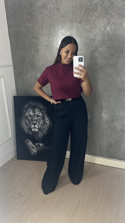 CALÇA PANTALONA ALFAIATARIA ADELE PRETA