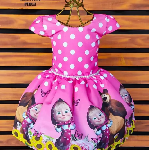 Vestido Masha e o urso cinto de perola na internet
