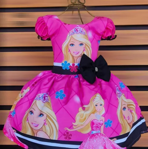 Vestido Barbie pink com preto - comprar online