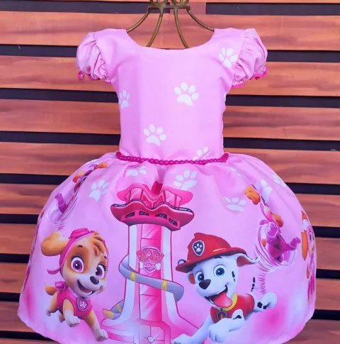 Vestido Patrulha canina perola