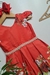 Vestido de festa floral vermelho cinto de perola - comprar online