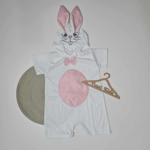 Fantasia Coelho branco com rosa - comprar online