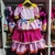 Vestido xadrez infantil junino rosa com branco - comprar online