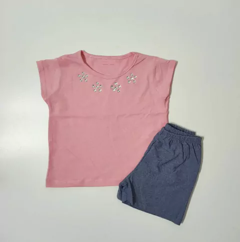 Conjunto Menina blusa rosa