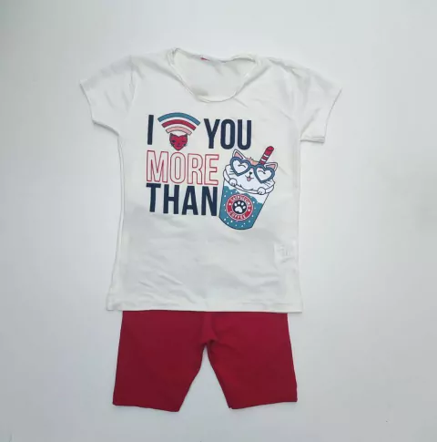 Conjunto Menina You blusa branca