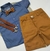 Conjunto social camisa azul bermuda caramelo - comprar online