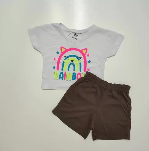 Conjunto Menina Blusa Branca