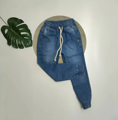 Calça Jogger Jeans clara