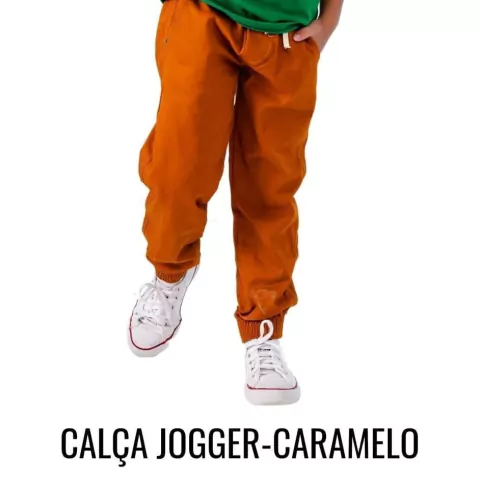 Calça Jogger Brim caramelo