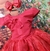 Vestido de festa organza vermelho borboleta na saia - DAVI KIDS MODA INFANTIL