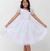 Vestido de festa organza branco cinto de perola - comprar online