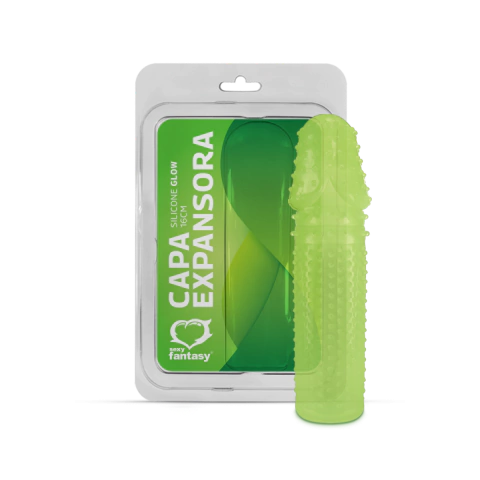 Capa para Pênis Expansora Glow Fosforescente 16cm Sexy Fantasy