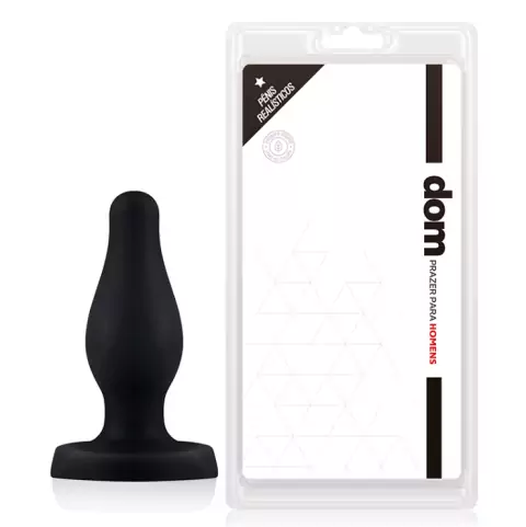 Plug Anal Preto com Ventosa - 11 x 4 cm