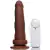 Pênis Realista com vibrador e Ventosa - 14,5 x 4 cm - Marrom