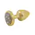 Plug Anal em ABS Dourado com Pedra Cravejada em Strass Onix - Plug LESS HARD