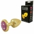 Plug Anal em ABS Dourado com Pedra Cravejada em Strass Rosa - Plug LESS HARD