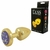 Plug Anal em ABS Dourado com Pedra Cravejada em Strass Lilás - Plug LESS HARD