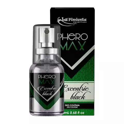 Phero Max Excentric Black 20ml – Colônia Masculina com Feromônios e Aroma Exótico