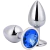 Plug Anal em Aço Cromado com Pedra - Joia Anal 7,5 x 2,50 cm - Pequeno - Surpresinhas