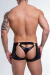 Cueca Boxer Preta com abertura nas costas com Fio Dental em Cirré