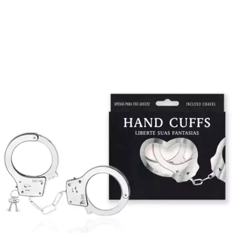 Algema em Metal HANDS CUFFS para brincadeira e fantasias
