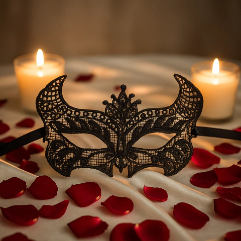 Máscara de Baile a fantasia tecido Leve em Renda – Charme Sutil - comprar online