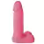Pênis macio e flexível com Escroto Aroma Morango - 20 x 4,5 cm na cor rosa