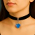 Choker Boho com Coração Azul Light pedra sintética 1,5cm l – Um toque fofo e sexy! - comprar online