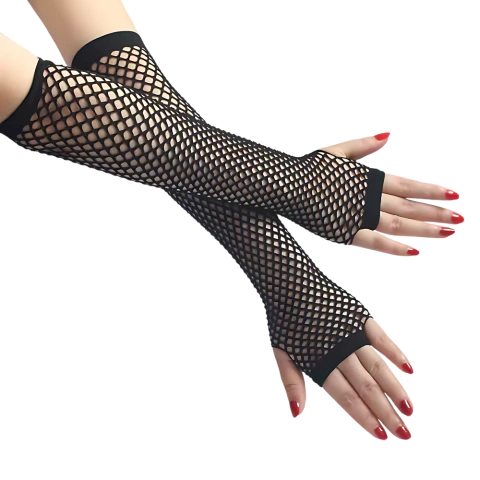 Luvas Pretas Arrastão Sem Dedos – Toque Retrô Fashion