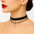 Choker Preta Dupla em Veludo e Fio Fino com Pingente Triangular Moderno - comprar online