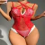 Body Vermelho Sexy com Trama em Renda e Alcinhas Cruzadas - comprar online