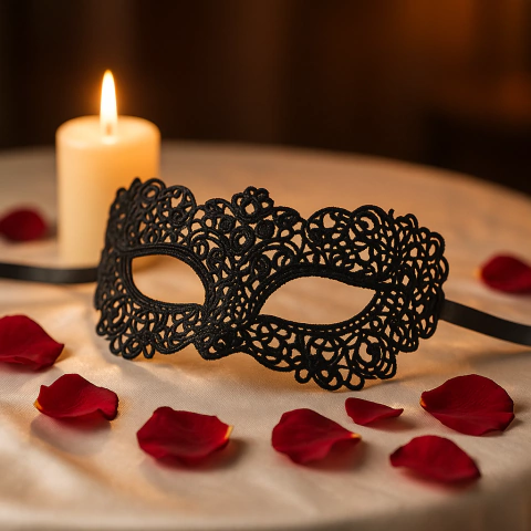 Máscara de Renda Veneziana com Fita de Cetim – Pra Brilhar no Mistério - comprar online