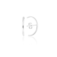 Brinco Ear Hook Liso Curvado de Prata 925 na internet