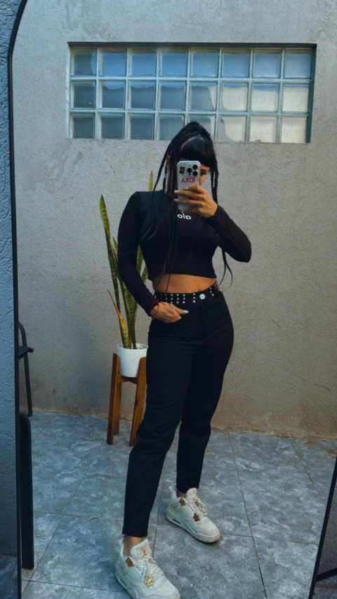 Jean negro tachas Emilia - comprar online