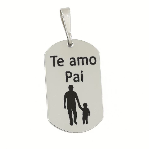 Pingente Te Amo Pai em Prata 925