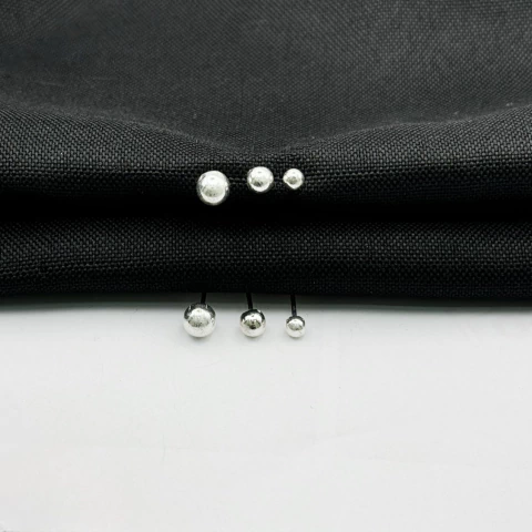 Trio de brincos bolinha em prata 925