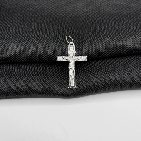 Pingente Cruz com Cristo em Prata 925