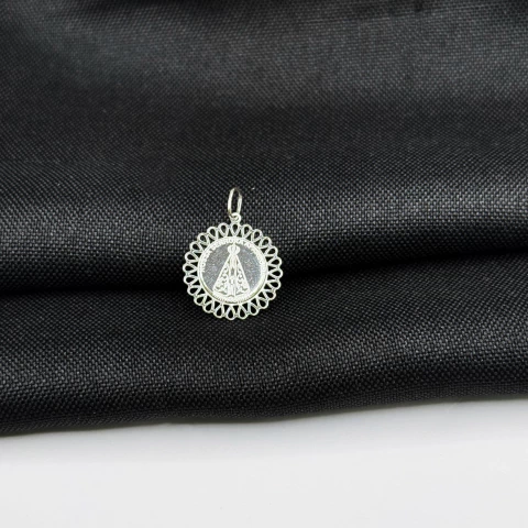 Pingente Medalha Nossa Senhora em Prata 925