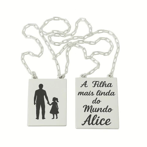 Escapulário Filha e Pai em Prata 925