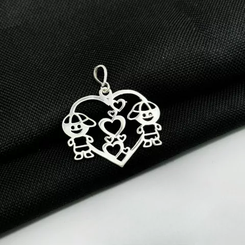 Pingente 2 meninos em prata 925