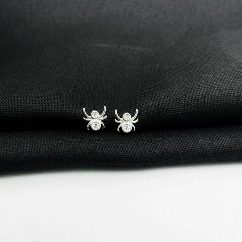 Brinco Aranha Zircônia Em Prata 925