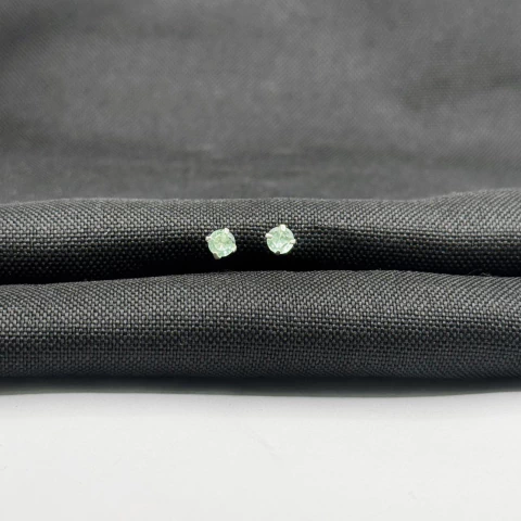 Brinco Zircônia Verde Acqua M em Prata 925