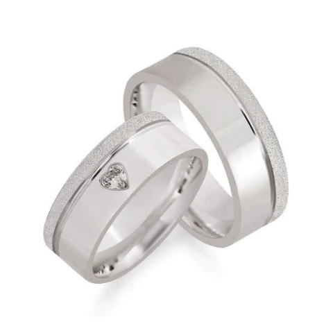 Aliança 8mm em prata 950