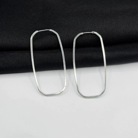 Brinco argola 5cm em prata 925