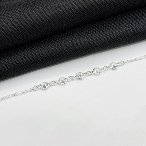 Pulseira zircônia em prata 925