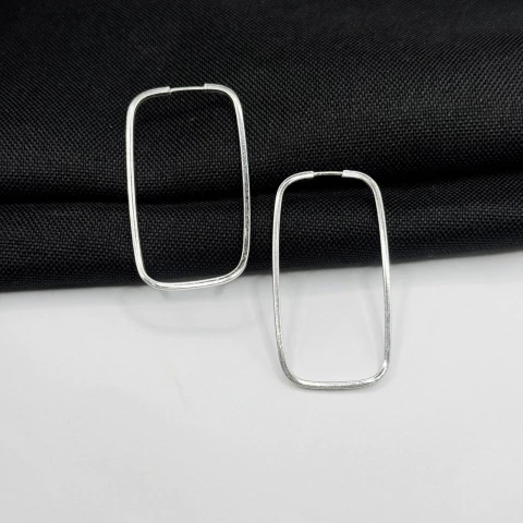 Brinco argola quadrado fio quadrado em prata 925