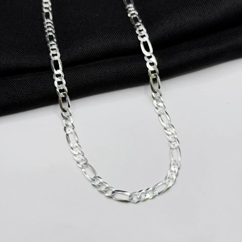 Corrente 3x1 5mm 70cm em prata 925